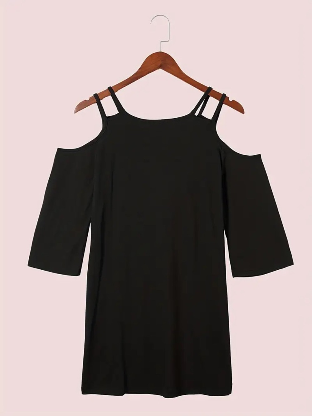 VENUS Black Cold-Shoulder Dress